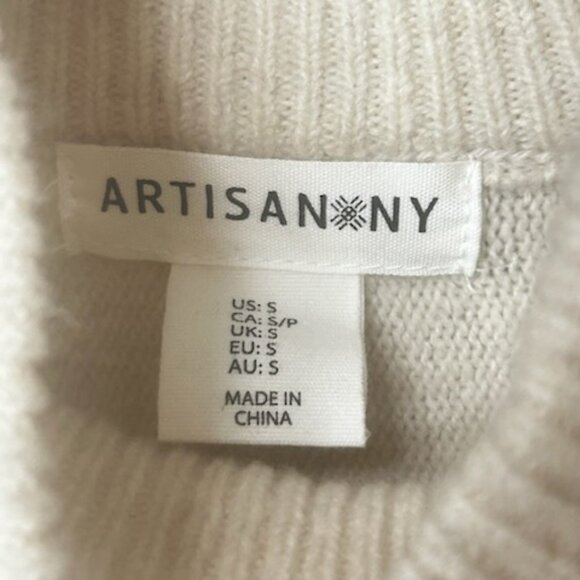 NWOT Artisan NY Wool Blend Cream Cardigan Sweater - Picture 7 of 10